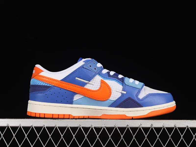 All categories Nk SB Dunk Series Nk SB Dunk Low low-top skate shoes #ZG version Nk Dunk Scrap blue white orange Knicks stitched low-top skate shoes DM0128-100